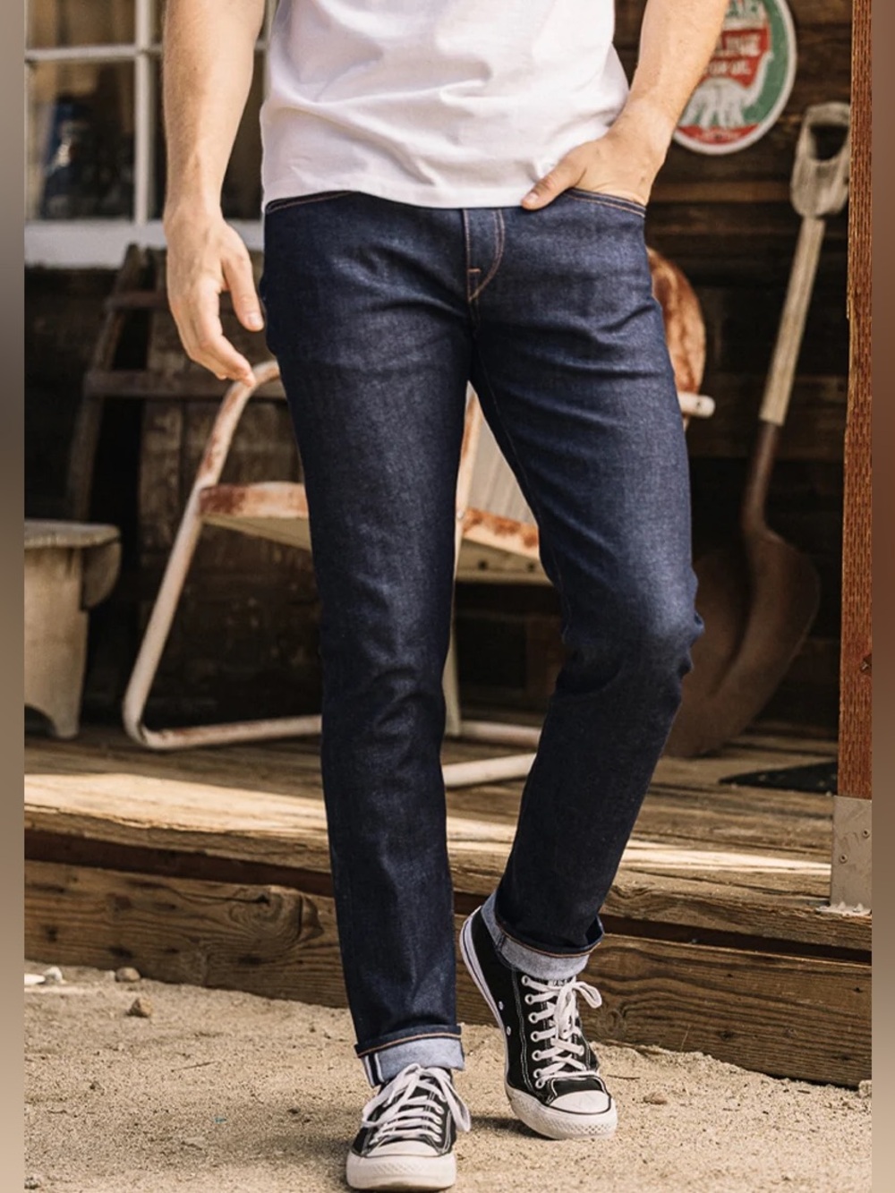 Hiroshi Kato The Scissors Slim Tapered Selvedge Jean in Indigo Raw Cut 19642